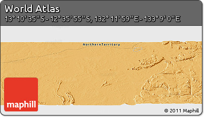 Political Panoramic Map of the Area around 12° 53' 15" S, 132° 40' 30" E