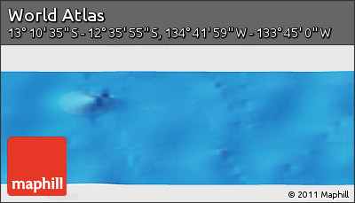Physical Panoramic Map of the Area around 12° 53' 15" S, 134° 13' 29" W