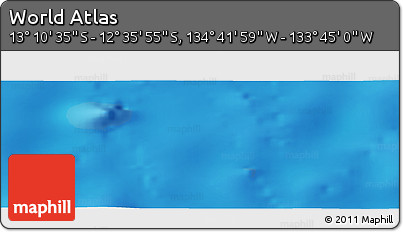 Physical Panoramic Map of the Area around 12° 53' 15" S, 134° 13' 29" W