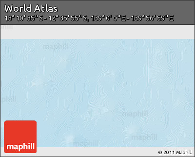 Physical 3D Map of the Area around 12° 53' 15" S, 139° 28' 29" E