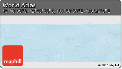 Physical Panoramic Map of the Area around 12° 53' 15" S, 140° 19' 29" E