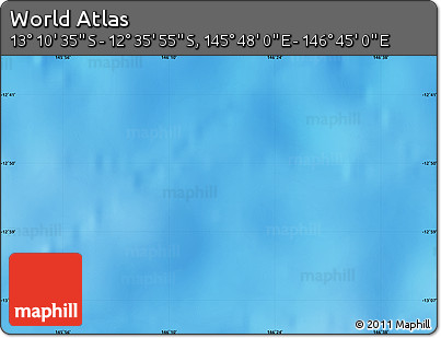 Physical Map of the Area around 12° 53' 15" S, 146° 16' 30" E