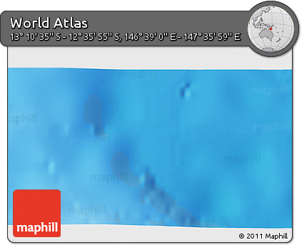 Physical 3D Map of the Area around 12° 53' 15" S, 147° 7' 30" E