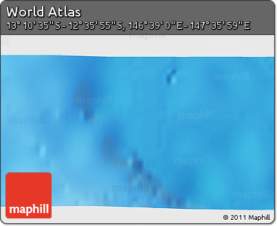 Physical 3D Map of the Area around 12° 53' 15" S, 147° 7' 30" E