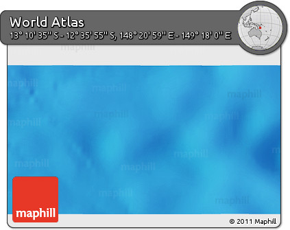 Physical 3D Map of the Area around 12° 53' 15" S, 148° 49' 29" E