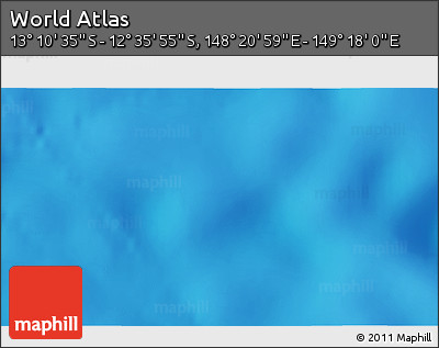 Physical 3D Map of the Area around 12° 53' 15" S, 148° 49' 29" E