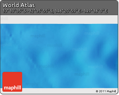 Physical 3D Map of the Area around 12° 53' 15" S, 148° 49' 29" E
