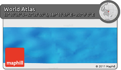Physical Panoramic Map of the Area around 12° 53' 15" S, 149° 40' 30" E