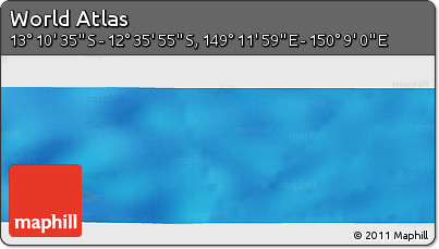 Physical Panoramic Map of the Area around 12° 53' 15" S, 149° 40' 30" E
