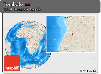 Shaded Relief Location Map of Tombulo