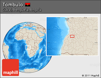 Shaded Relief Location Map of Tombulo