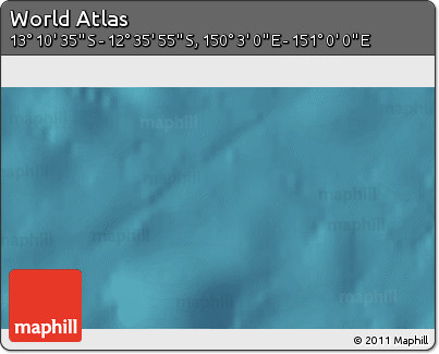 Satellite 3D Map of the Area around 12° 53' 15" S, 150° 31' 30" E