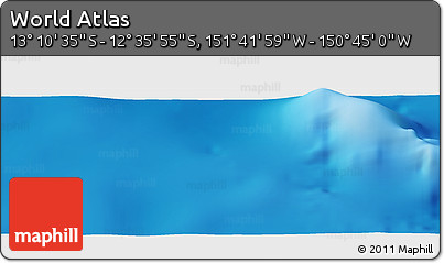 Shaded Relief Panoramic Map of the Area around 12° 53' 15" S, 151° 13' 29" W