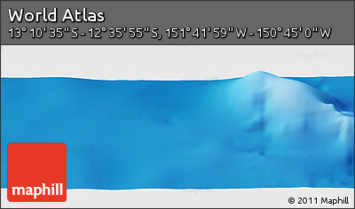 Shaded Relief Panoramic Map of the Area around 12° 53' 15" S, 151° 13' 29" W