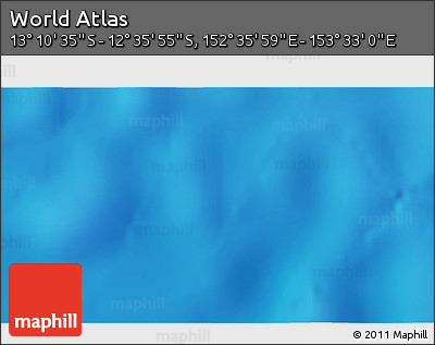 Physical 3D Map of the Area around 12° 53' 15" S, 153° 4' 29" E