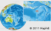 Physical Location Map of the area around 12° 53' 15" S, 155° 37' 30" E