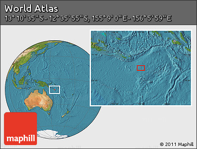 Satellite Location Map of the Area around 12° 53' 15" S, 155° 37' 30" E