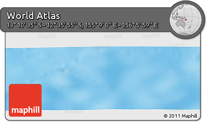 Physical Panoramic Map of the Area around 12° 53' 15" S, 155° 37' 30" E