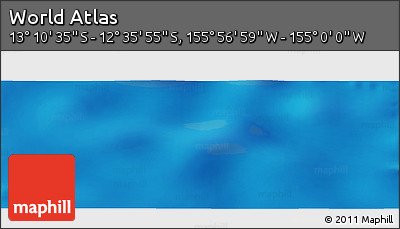 Physical Panoramic Map of the Area around 12° 53' 15" S, 155° 28' 29" W