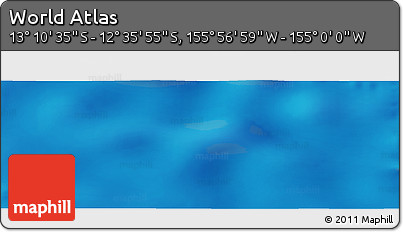 Physical Panoramic Map of the Area around 12° 53' 15" S, 155° 28' 29" W