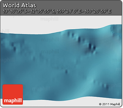 Satellite 3D Map of the Area around 12° 53' 15" S, 159° 52' 30" E
