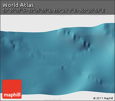 Satellite 3D Map of the Area around 12° 53' 15" S, 159° 52' 30" E