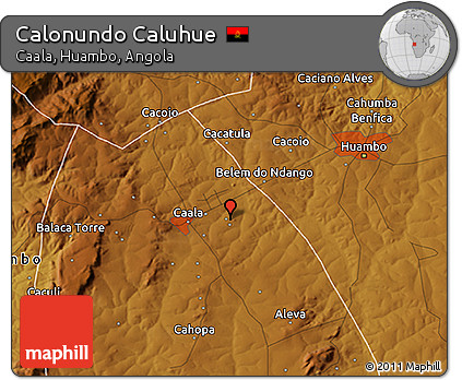 Physical 3D Map of Calonundo Caluhue