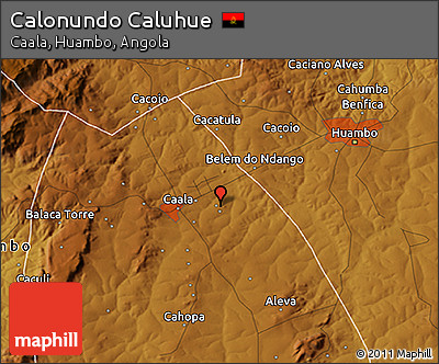 Physical 3D Map of Calonundo Caluhue