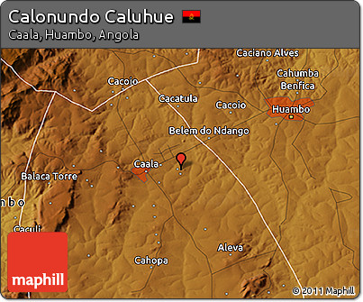 Physical 3D Map of Calonundo Caluhue