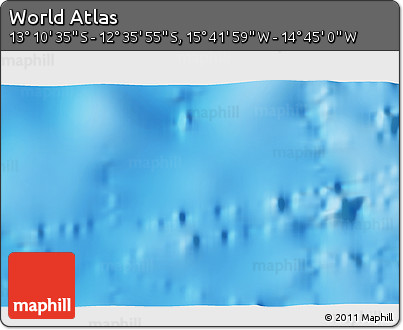 Physical 3D Map of the Area around 12° 53' 15" S, 15° 13' 29" W