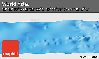 Physical Panoramic Map of the Area around 12° 53' 15" S, 15° 13' 29" W