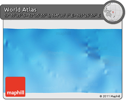 Physical 3D Map of the Area around 12° 53' 15" S, 164° 58' 29" E