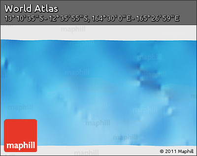 Physical 3D Map of the Area around 12° 53' 15" S, 164° 58' 29" E