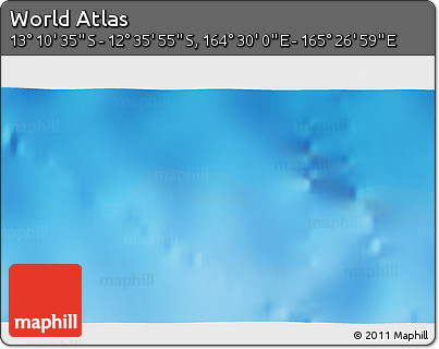 Physical 3D Map of the Area around 12° 53' 15" S, 164° 58' 29" E