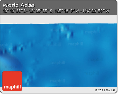 Physical 3D Map of the Area around 12° 53' 15" S, 164° 49' 29" W