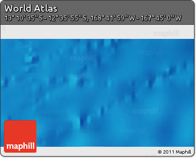 Physical 3D Map of the Area around 12° 53' 15" S, 168° 13' 29" W