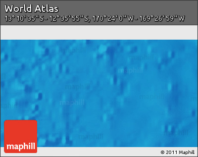 Physical 3D Map of the Area around 12° 53' 15" S, 169° 55' 30" W