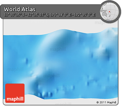 Physical 3D Map of the Area around 12° 53' 15" S, 171° 46' 30" E