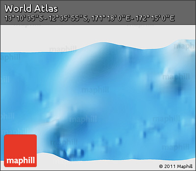 Physical 3D Map of the Area around 12° 53' 15" S, 171° 46' 30" E