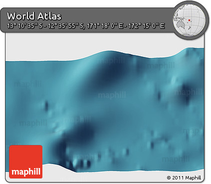 Satellite 3D Map of the Area around 12° 53' 15" S, 171° 46' 30" E