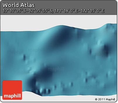 Satellite 3D Map of the Area around 12° 53' 15" S, 171° 46' 30" E