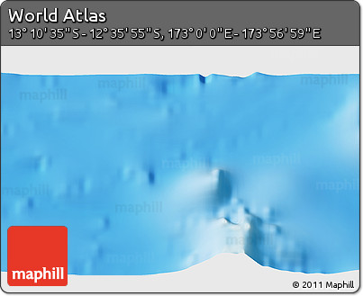 Physical 3D Map of the Area around 12° 53' 15" S, 173° 28' 29" E