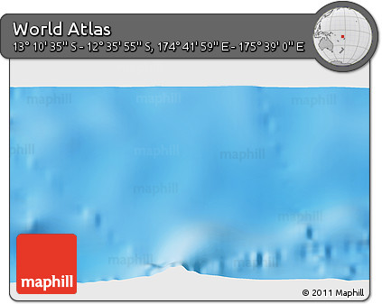 Physical 3D Map of the Area around 12° 53' 15" S, 175° 10' 30" E