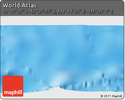 Physical 3D Map of the Area around 12° 53' 15" S, 175° 10' 30" E