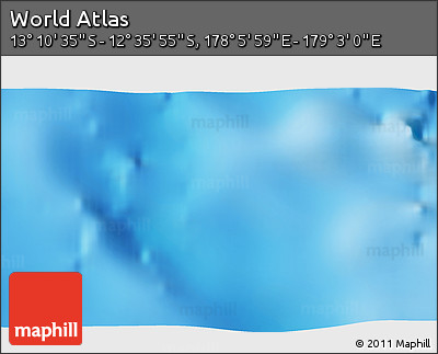 Physical 3D Map of the Area around 12° 53' 15" S, 178° 34' 29" E
