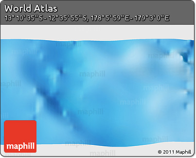 Physical 3D Map of the Area around 12° 53' 15" S, 178° 34' 29" E