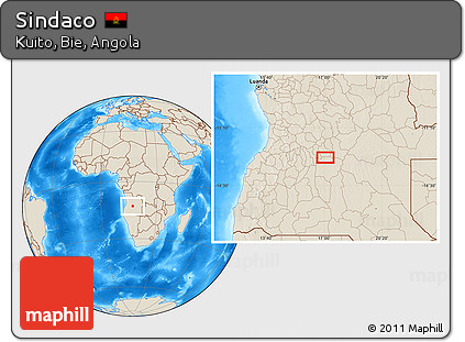 Shaded Relief Location Map of Sindaco
