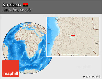 Shaded Relief Location Map of Sindaco