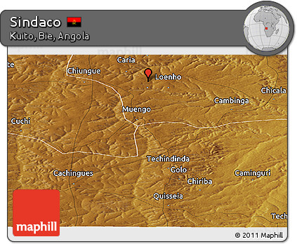 Physical Panoramic Map of Sindaco