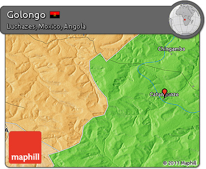 Political 3D Map of Golongo